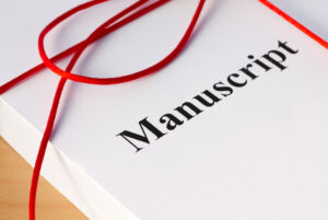 Manuscript tied with red ribbon